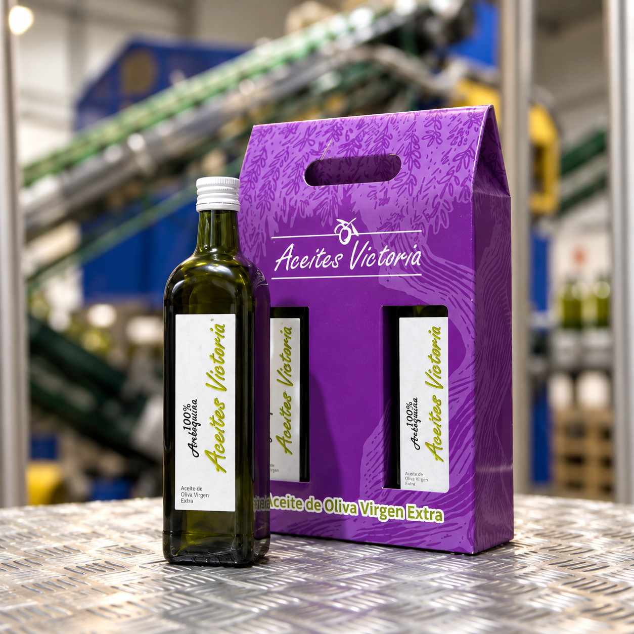 Aceite de oliva virgen extra de Aragón elaborado por Aceites Victoria en Brea