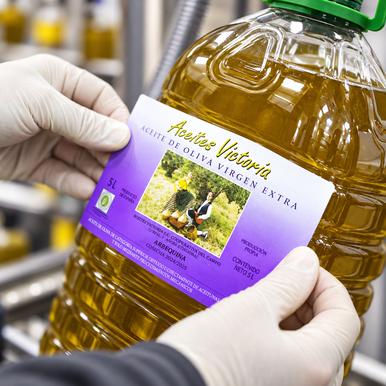 Aceite de oliva virgen extra de Aragón elaborado por Aceites Victoria en Brea